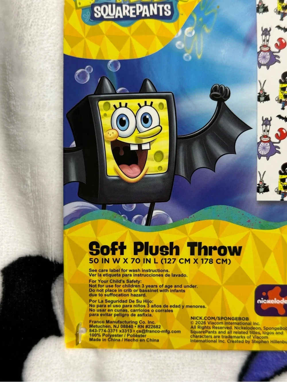 SpongeBob SquarePants Halloween Plush Blanket - Multicolor